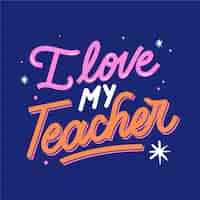 Free vector hand drawn best teacher text illustration