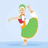 Free vector hand drawn bharatanatyam dancer illustration