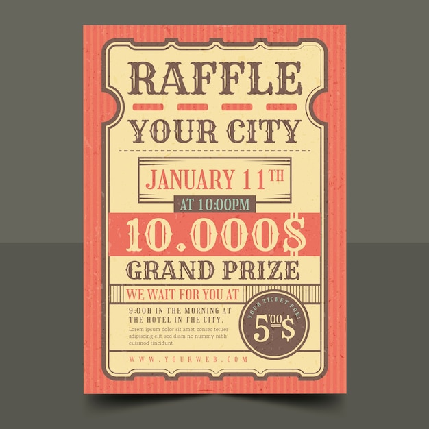 Free vector hand drawn big raffle flyer design