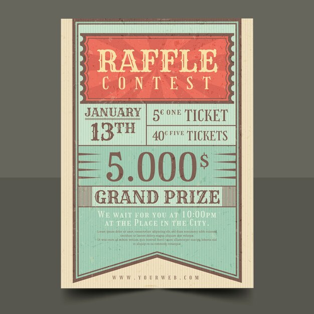 Free vector hand drawn big raffle flyer design