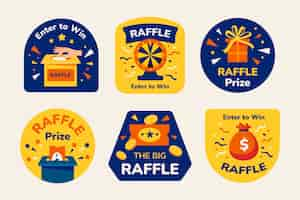 Free vector hand drawn big raffle label design