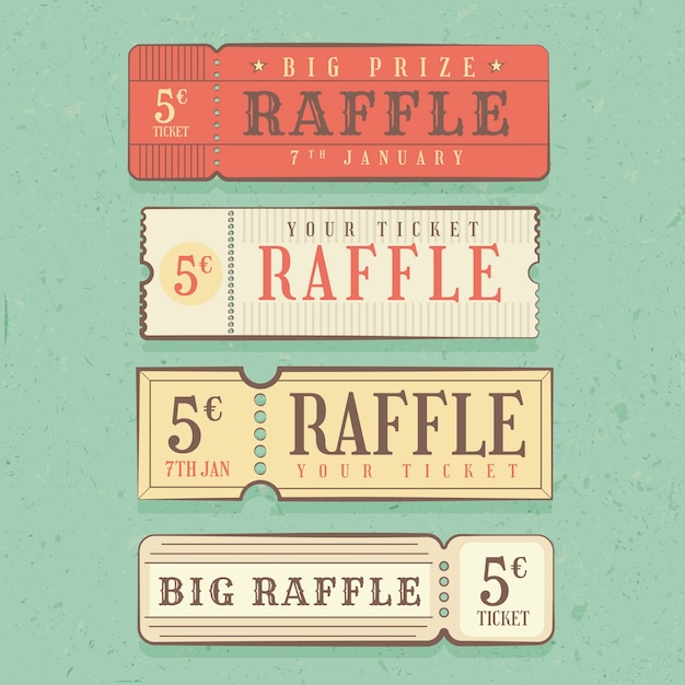 Hand drawn big raffle label design