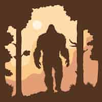 Free vector hand drawn bigfoot silhouette