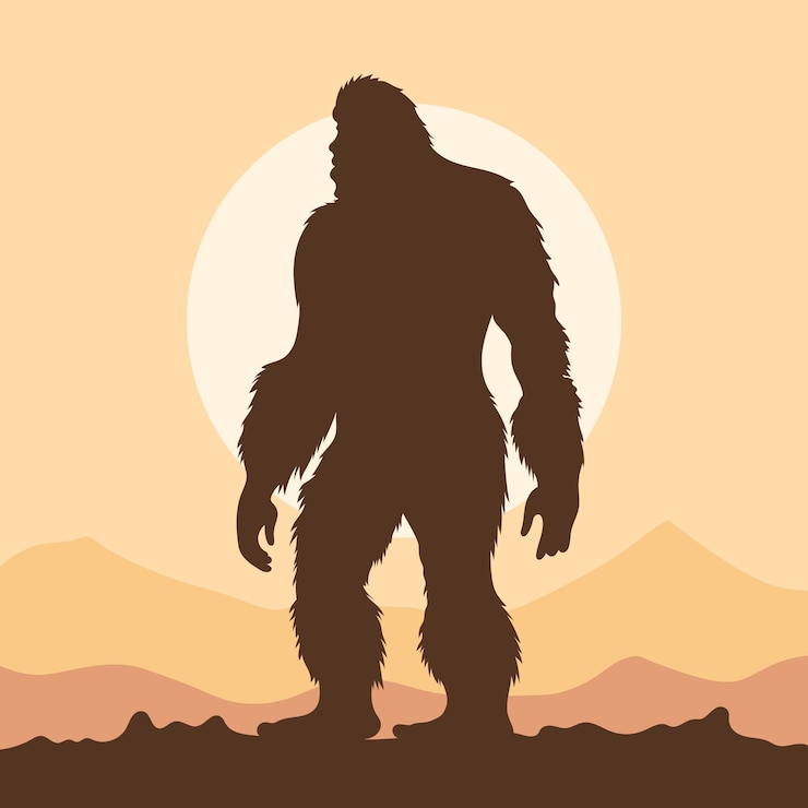 Free Vector hand drawn bigfoot silhouette