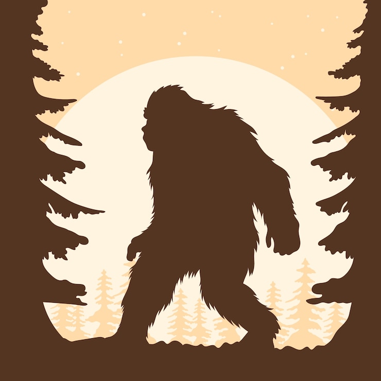 Free Vector hand drawn bigfoot silhouette