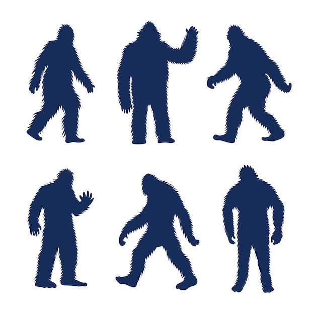 Free vector hand drawn bigfoot silhouette