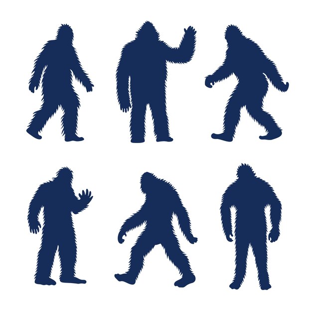 Hand drawn bigfoot silhouette