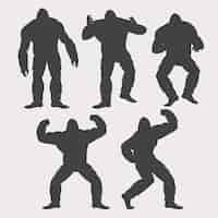 Free vector hand drawn bigfoot silhouette