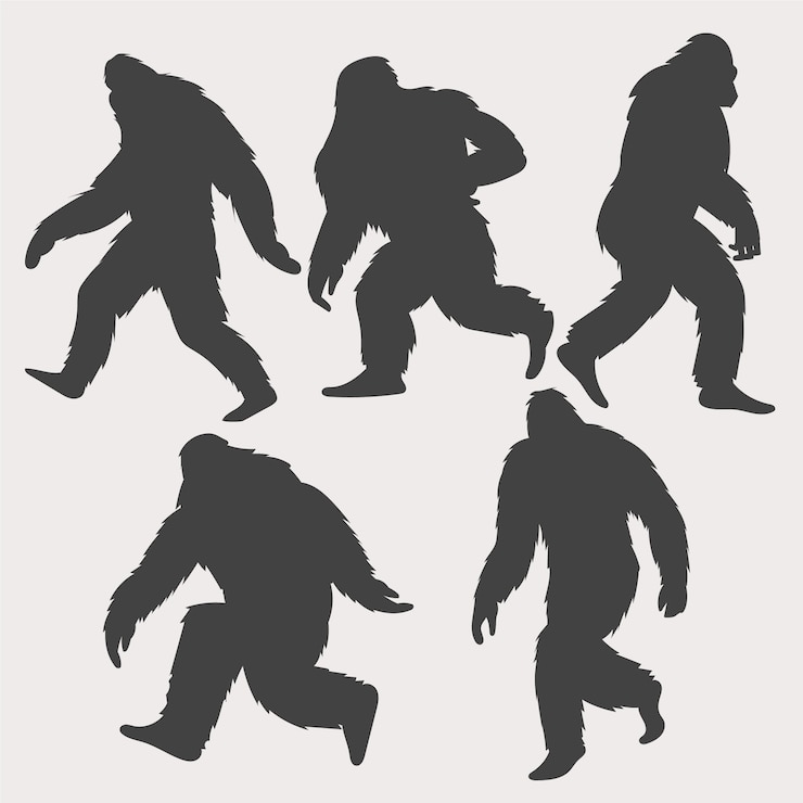 Free Vector hand drawn bigfoot silhouette