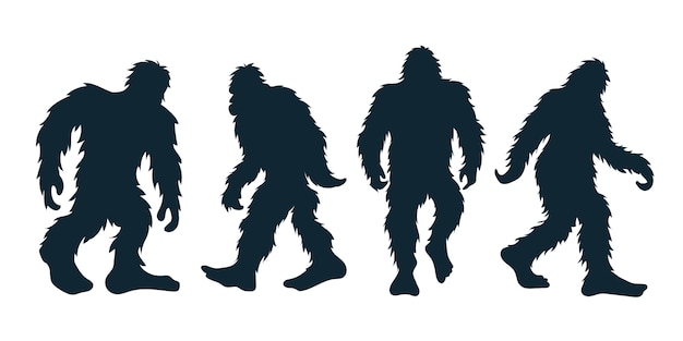 Vettore gratuito sagoma di bigfoot disegnata a mano