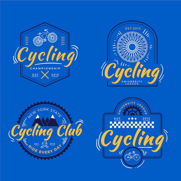 Vettore gratuito collezione di logo bici disegnata a mano