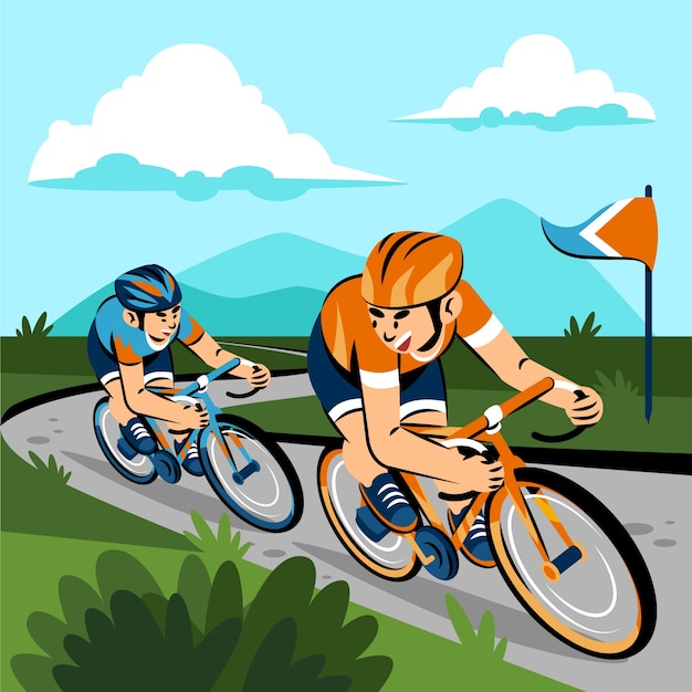 Free vector hand drawn bike race illustration