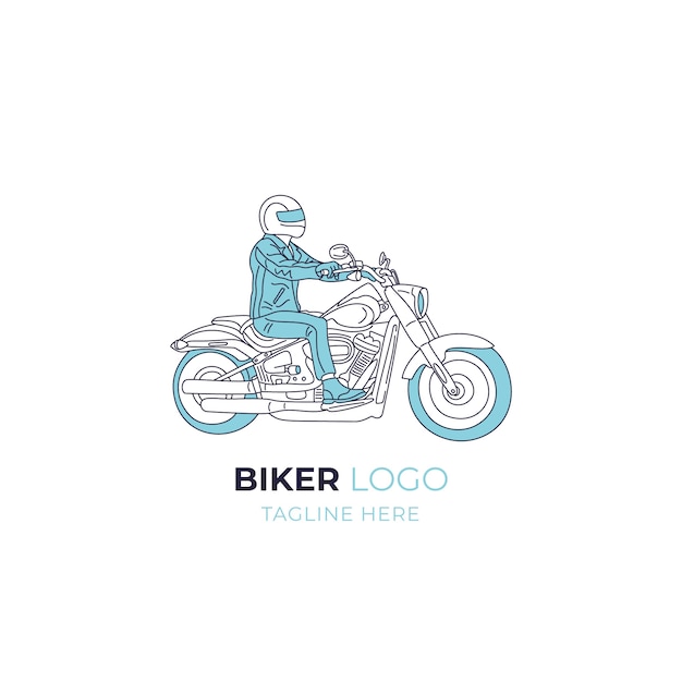 Free vector hand drawn biker logo template