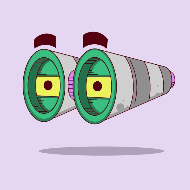 Hand drawn binoculars cartoon illustration