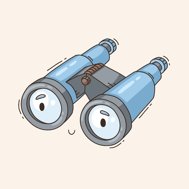 Free vector hand drawn binoculars cartoon illustration