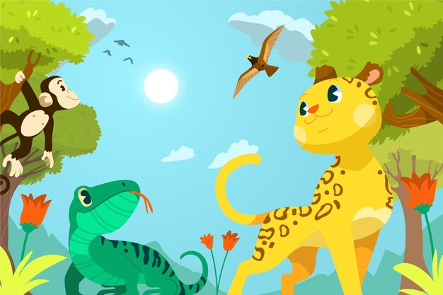 hand drawn biodiversity illustration