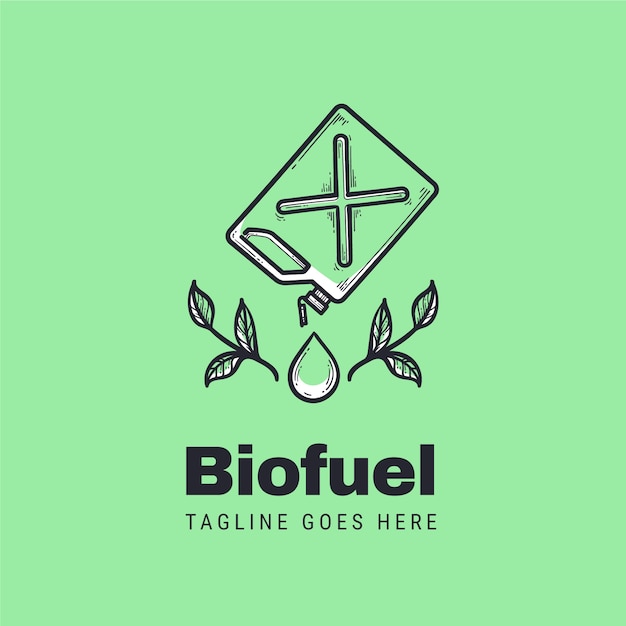 Hand drawn biofuel logo template