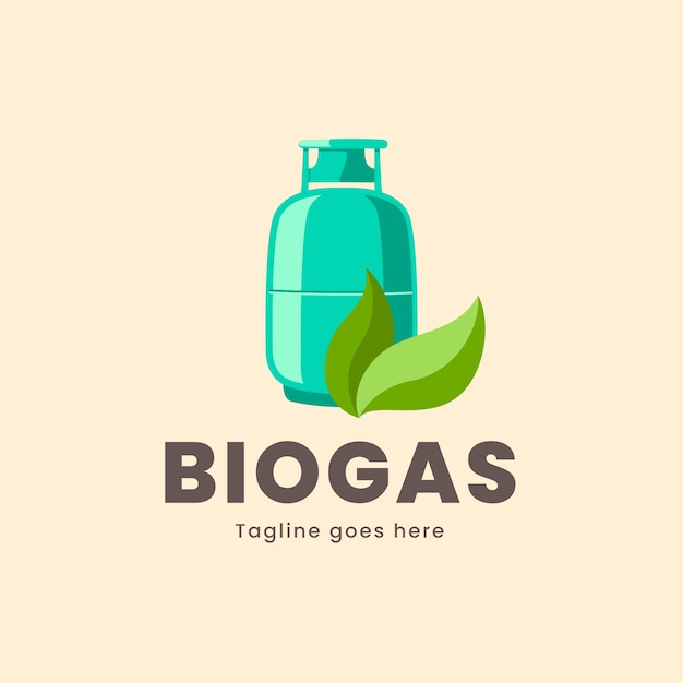 Hand drawn biogas logo template