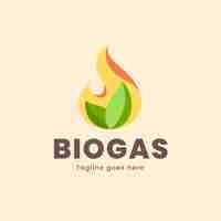 Vettore gratuito modello di logo del biogas disegnato a mano