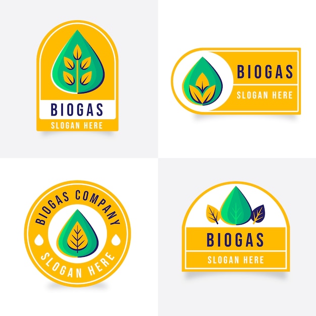 Hand drawn biogas logo template