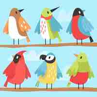 Free vector hand drawn bird collection