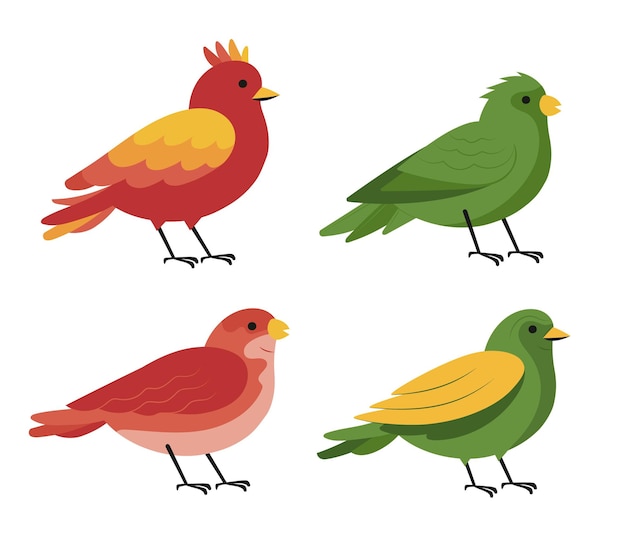 Free vector hand drawn bird collection