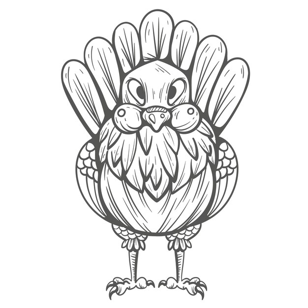 Free Vector hand drawn bird outline illustration