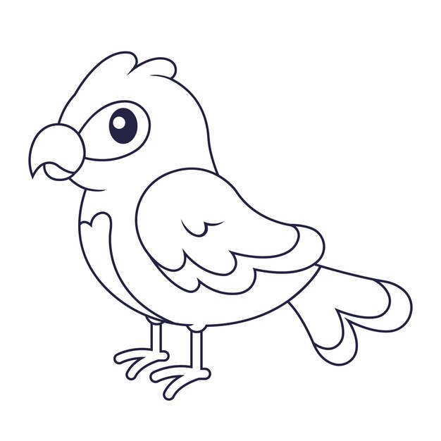 Hand drawn bird outline illustration