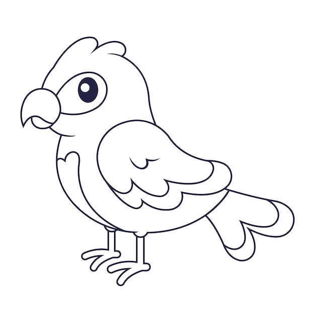 Нарисованная рукой иллюстрация контура птицы