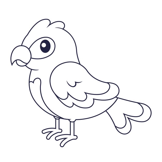 手で描かれた鳥の輪郭のイラスト