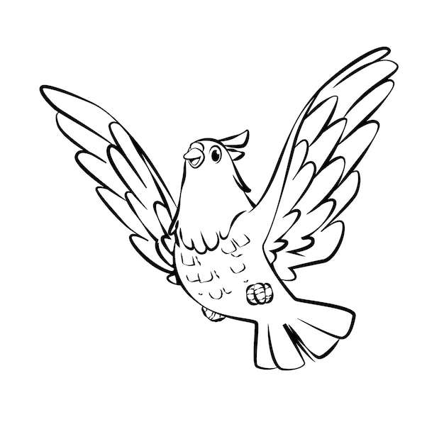 Нарисованная рукой иллюстрация контура птицы