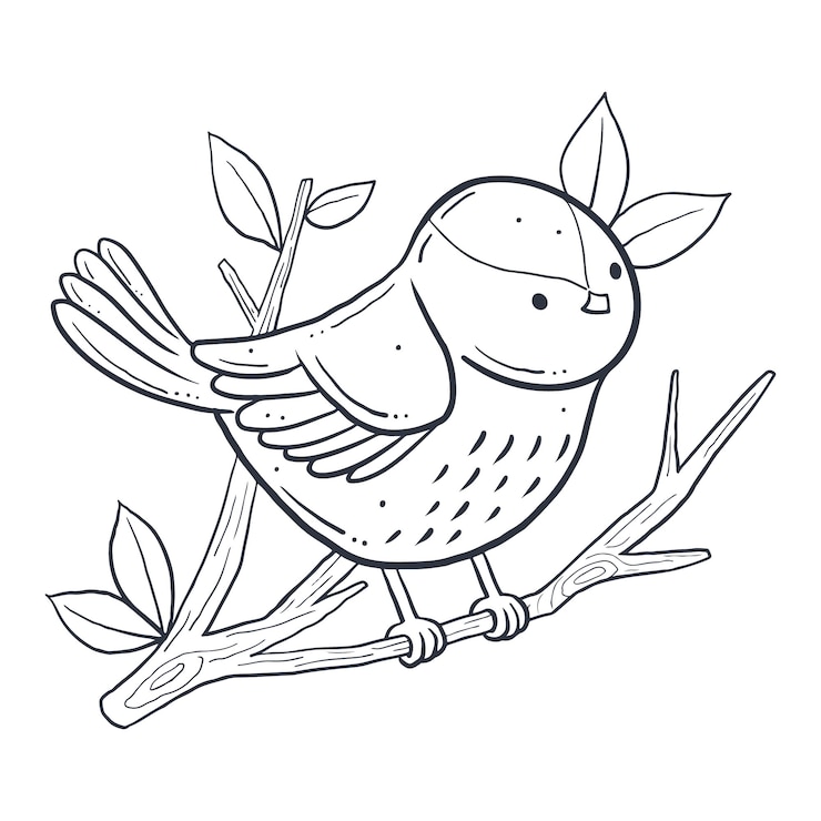 Free Vector hand drawn bird outline illustration