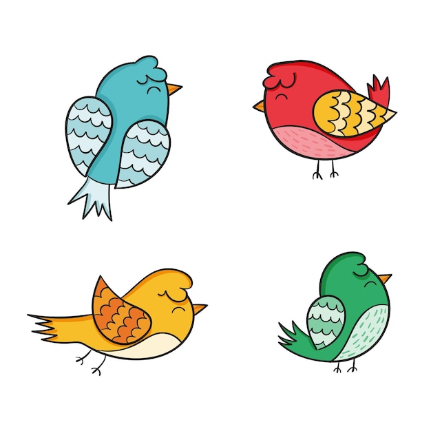 Free vector hand drawn bird pack