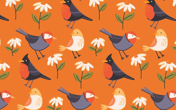 Free Vector hand drawn birds pattern