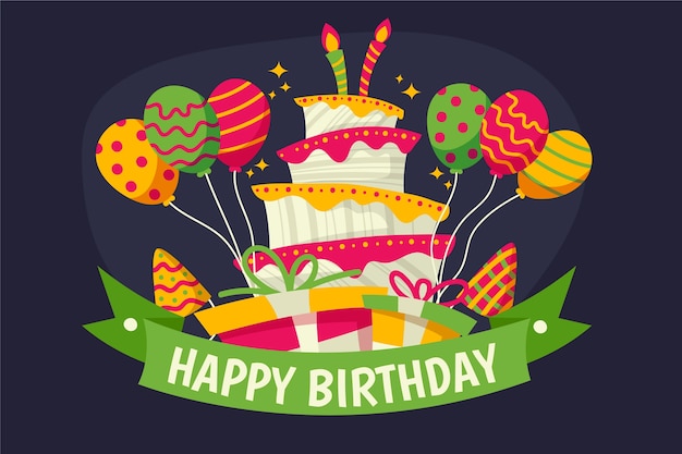 Free vector hand drawn birthday background