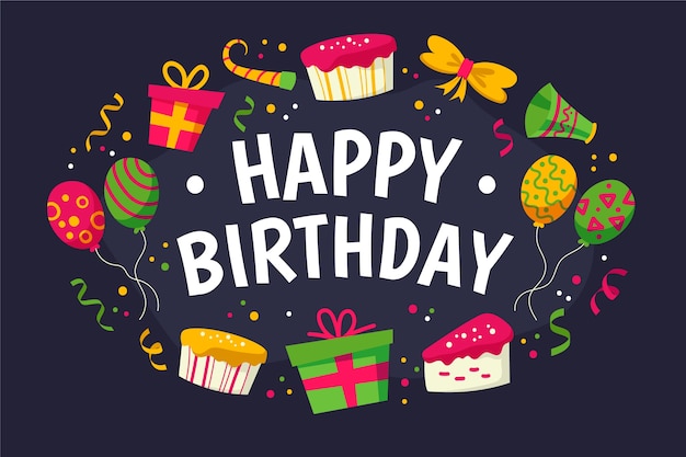 Free vector hand drawn birthday background