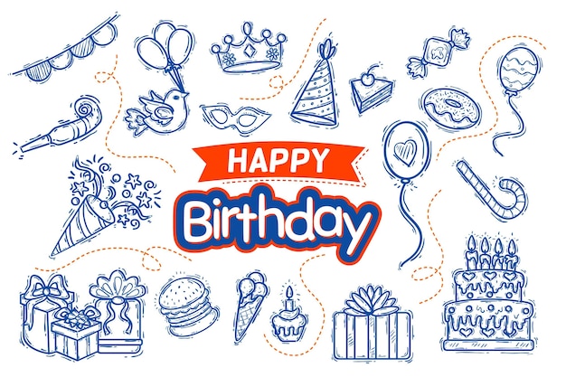 Free Vector hand drawn birthday background