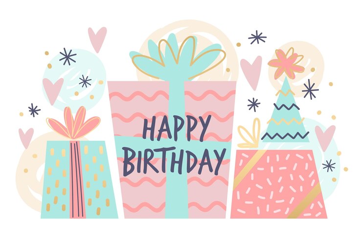 Free Vector hand drawn birthday background