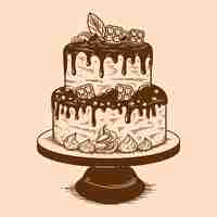 Free vector hand drawn birthday cake outline illustration