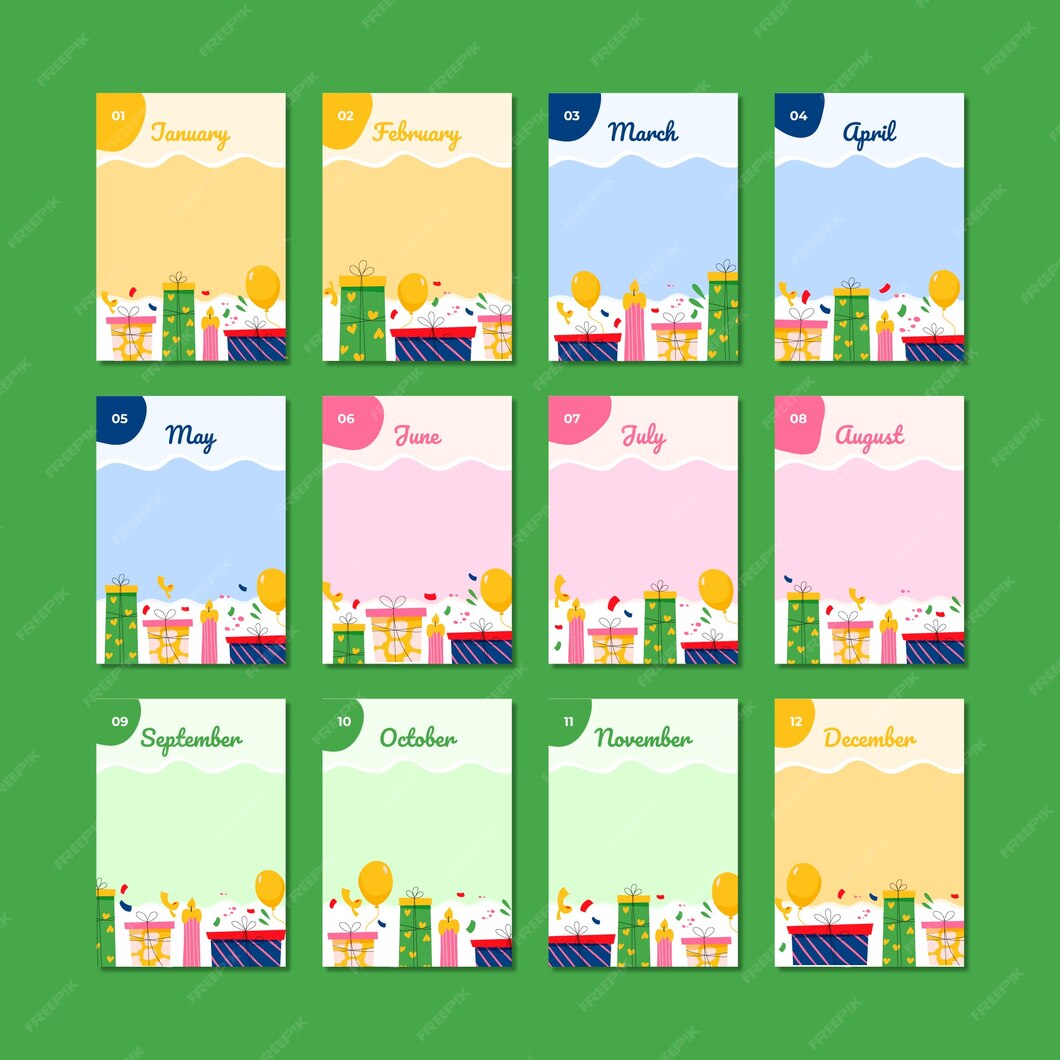 free-vector-hand-drawn-birthday-calendar-template