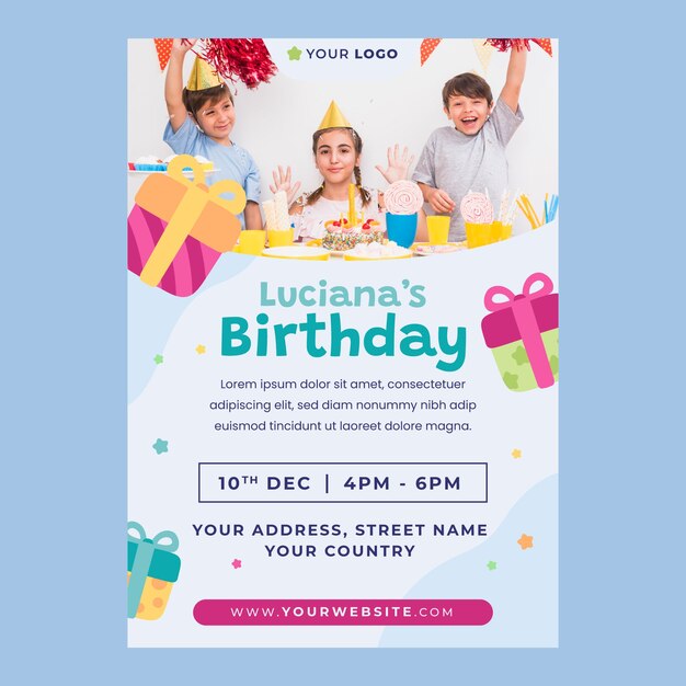 hand drawn birthday celebration invitation