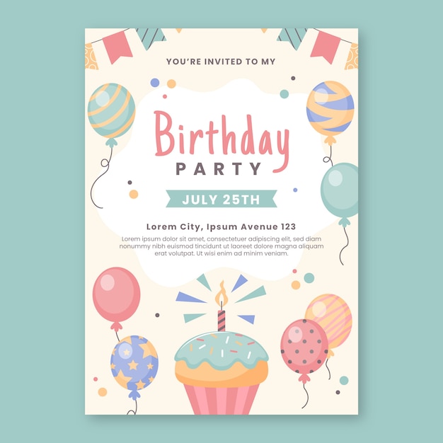 Hand drawn birthday celebration invitation