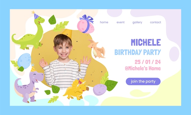 Free vector hand drawn birthday celebration landing page