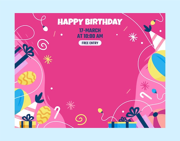 Free vector hand drawn birthday celebration photocall