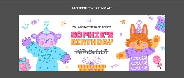 hand drawn birthday facebook cover