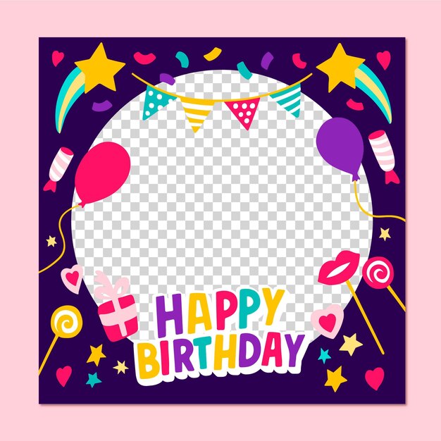 Hand drawn birthday facebook frame