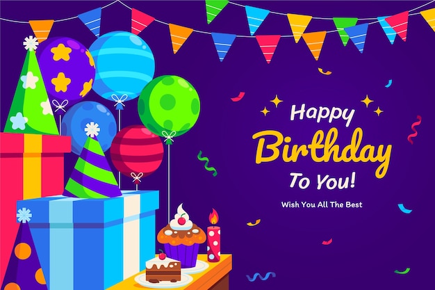 Free vector hand drawn birthday greeting background