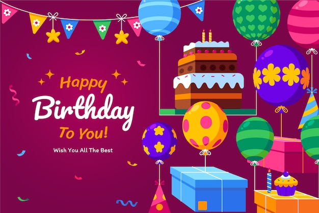 Free vector hand drawn birthday greeting background