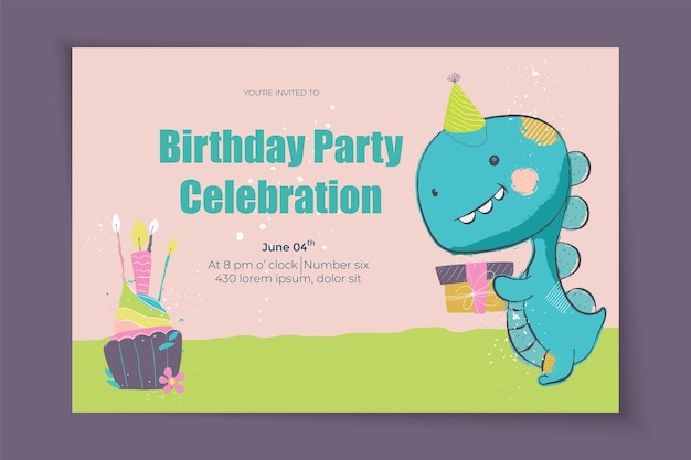 Free vector hand drawn birthday greeting card