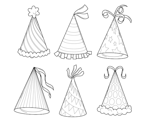 Бесплатное векторное изображение Иллюстрация ручной шляпы на день рождения
